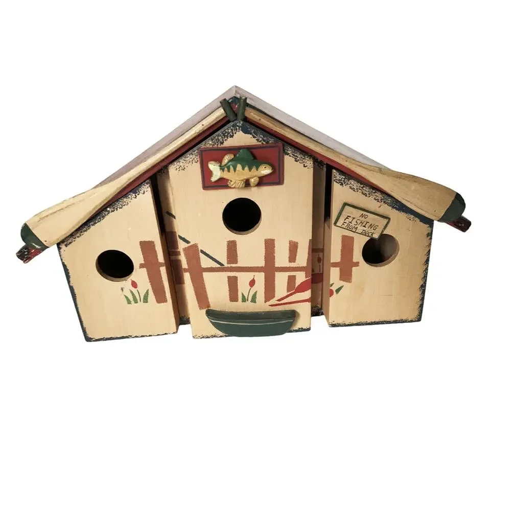 Vintage Fishing Cabin 3 Drawer Box